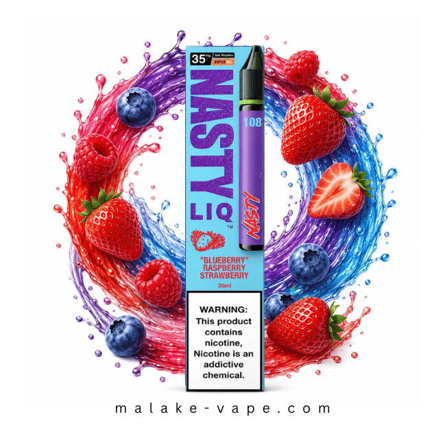 سالت بلوبری تمشک توت فرنگی نستی Nasty LIQ 108 Blueberry Raspberry Strawberry