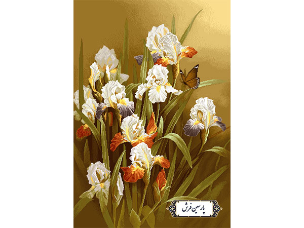 نخ و نقشه تابلو فرش طرح گل و پروانه - کد NG1627