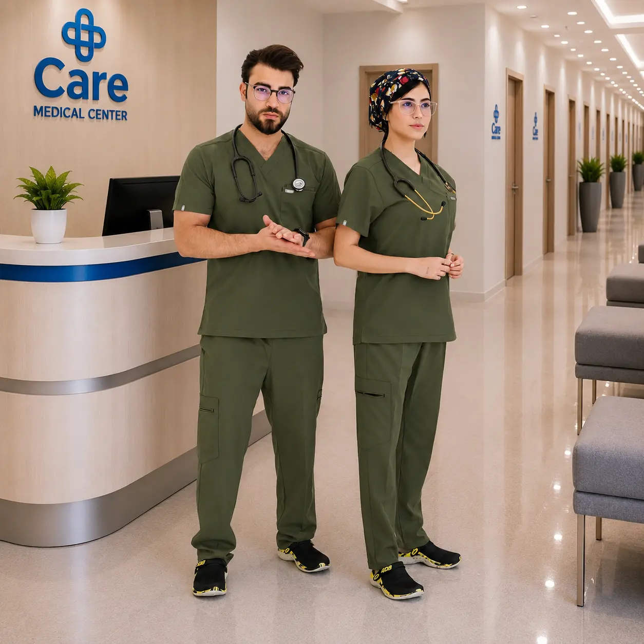 اسکراب شلوار سبز ارتشی مدل فیگز