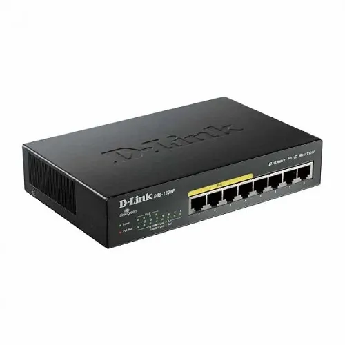 سوئیچ 8 پورت گیگ PoE دی لینک مدل D-Link DGS-1008P