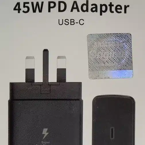 شارژر سه پین SAMSUNG 45W اصل چین ( سوپرفست ) مشکی