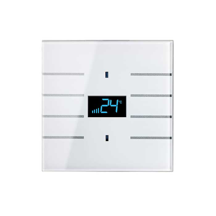 کلید هوشمند ترموستاتیک سری KNX Glass Thermostat, square, white