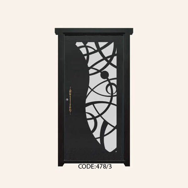 درب یک لنگه فلزی CNC طرح 478