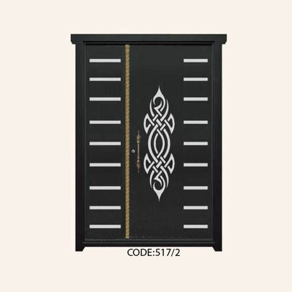 درب یک و نیم لنگه فلزی CNC طرح 517