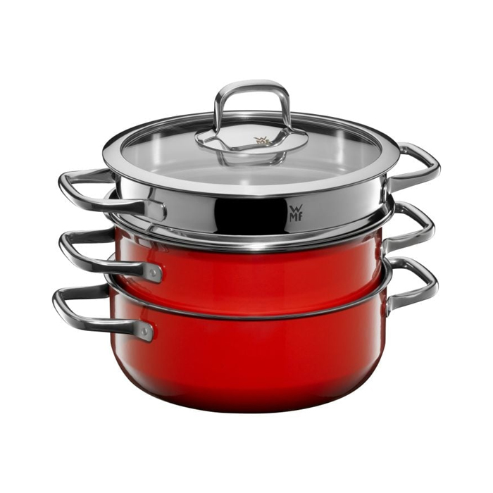 ست قابلمه سه تایی قرمز فیوژن تک وی ام اف | WMF FUSIONTEC COMPACT COOKWARE SET 3-PIECE RED