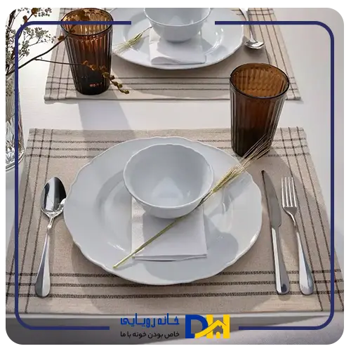 زیربشقابی طرحدار کرم مشکی ایکیا VÄRARV