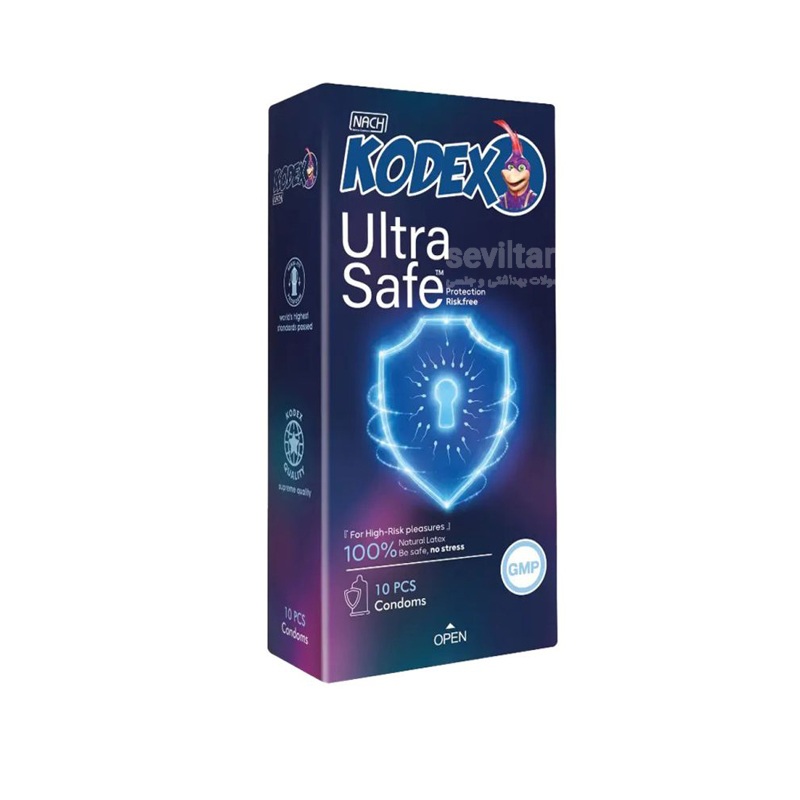 کاندوم فوق العاده ایمن کدکس مدل kodex Ultra Safe بسته ۱۰ عددی انقضا 2030