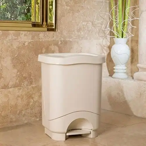 سطل پدالی بزرگ 18 لیتری لیمون مدل الوان کد 42435 - کرم
