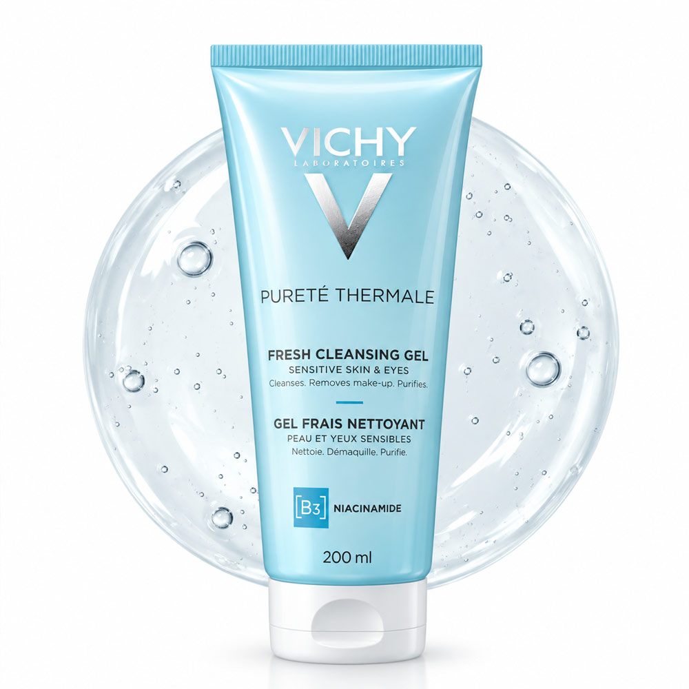 ژل شوینده و پاک کننده آرایش پوست حساس پیورته ترمال ویشی 200 میلی لیتر / VICHY