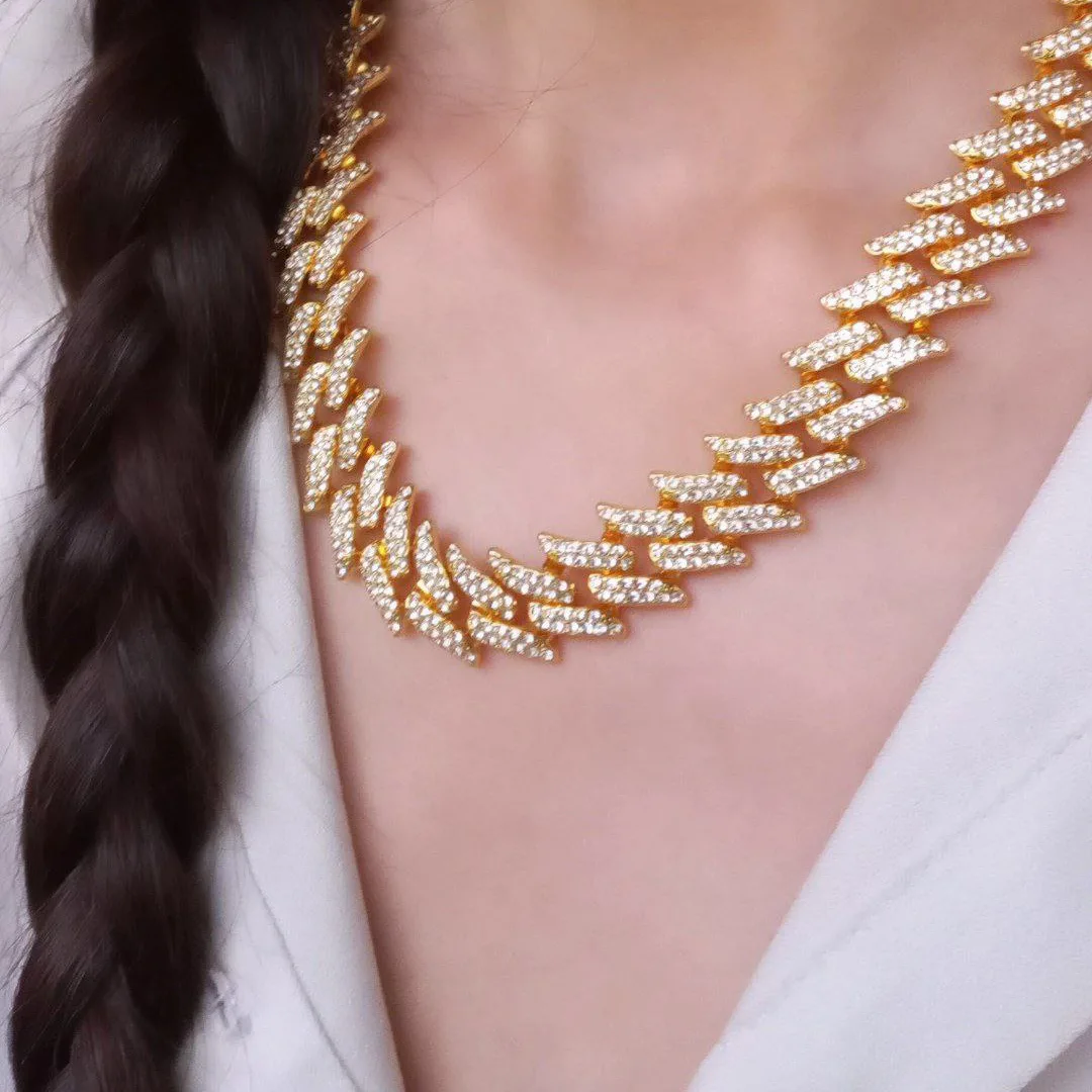 گردنبندفول نگین طلایی دخترانه کد121