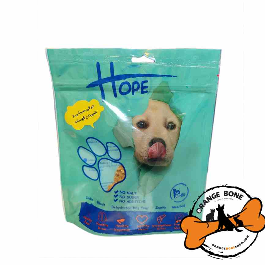 تشویقی جرکی سیرابی و شیردان گوساله مخصوص سگ Hope (70 گرم)