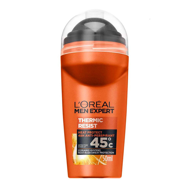 رول ضد تعریق مردانه لورآل | L'OREAL مدل THERMIC نارنجی حجم 50 میل