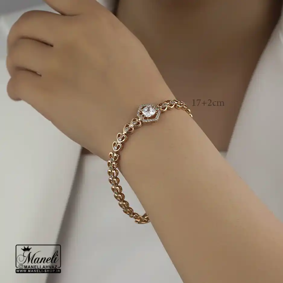 دستبند ژوپینگ تک نگین با طراحی زیبا و خاص 14030176