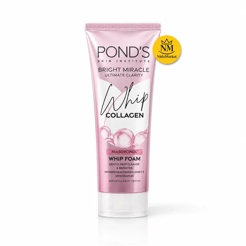فوم شستشوی صورت پوندز Bright Miracle Whip Collagen - 90 گرم