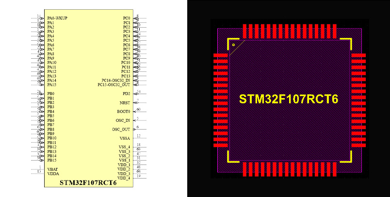 فوت پرینت STM32F107RCT6