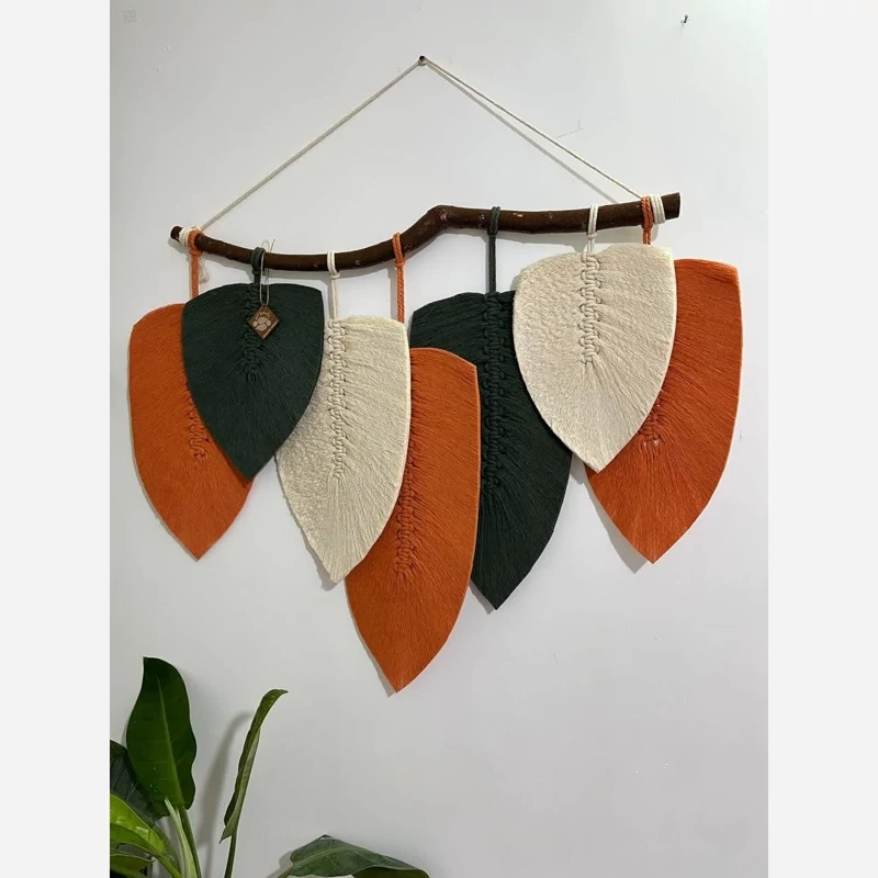دیوارکوب برگ مکرومه طرح سبزینه