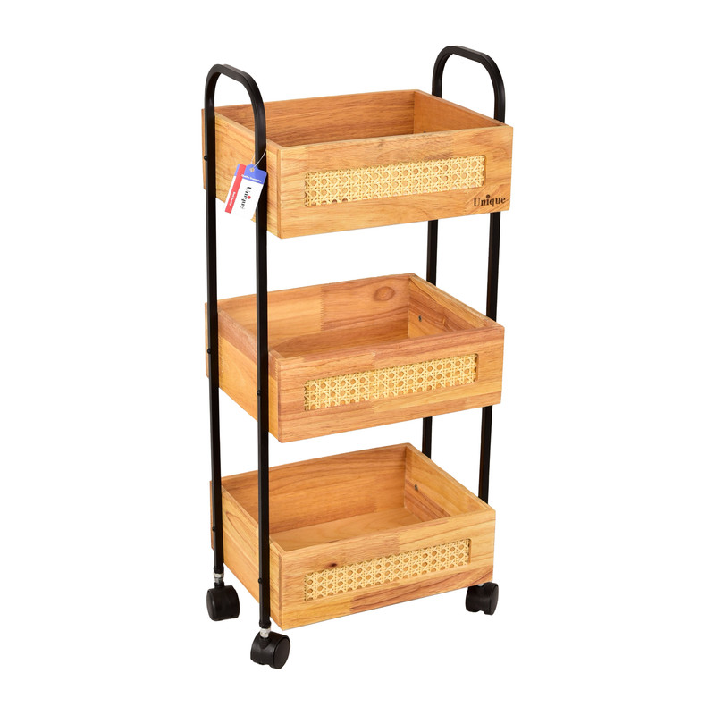 جا پیاز چوب حصیری 3 طبقه یونیک کد UN-2967