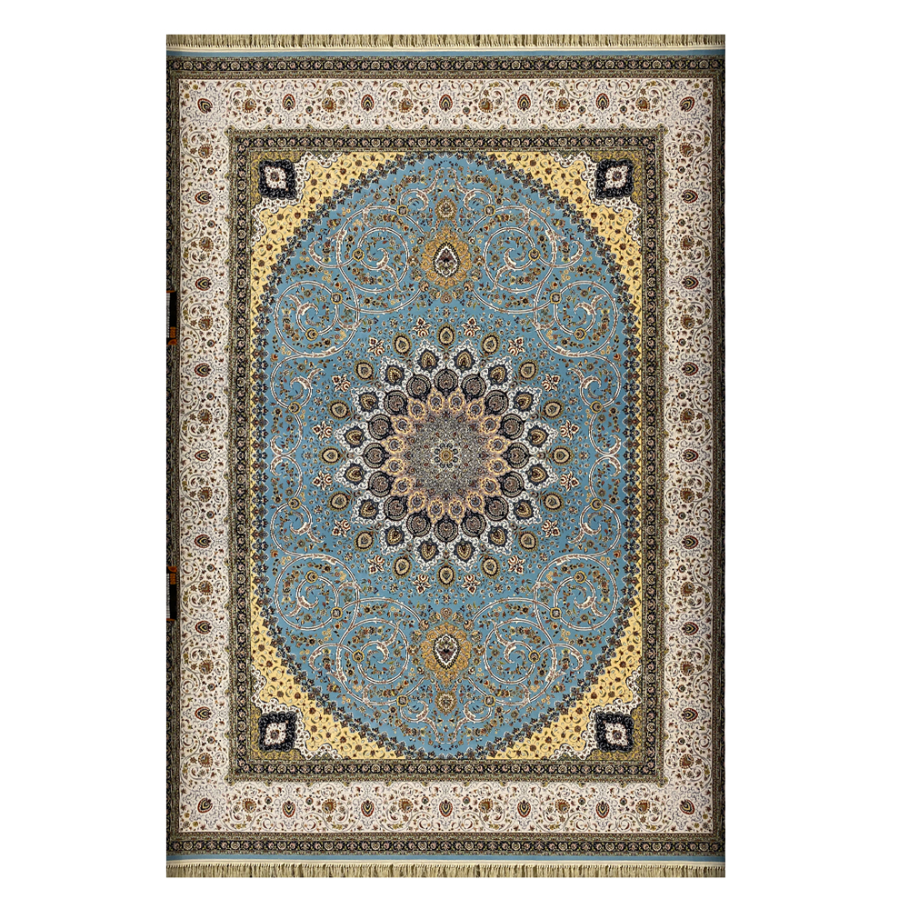 فرش ماشینی ۱۲۰۰ شانه آبی کدSH-1237