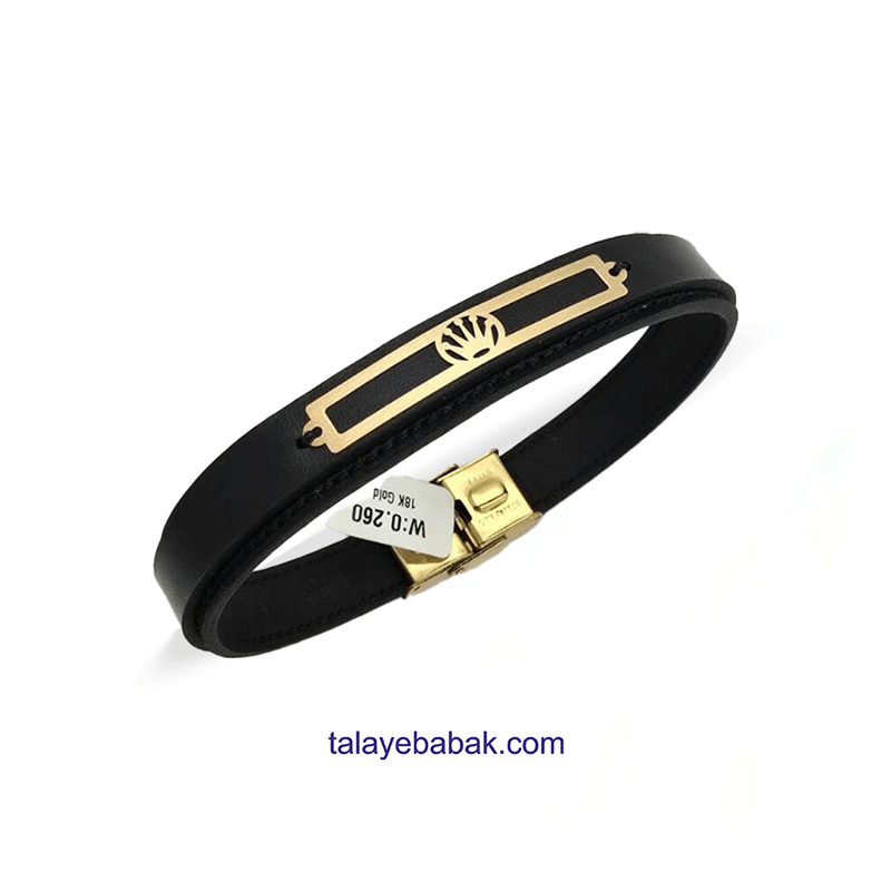 دستبند چرم و طلا رولکسDM059