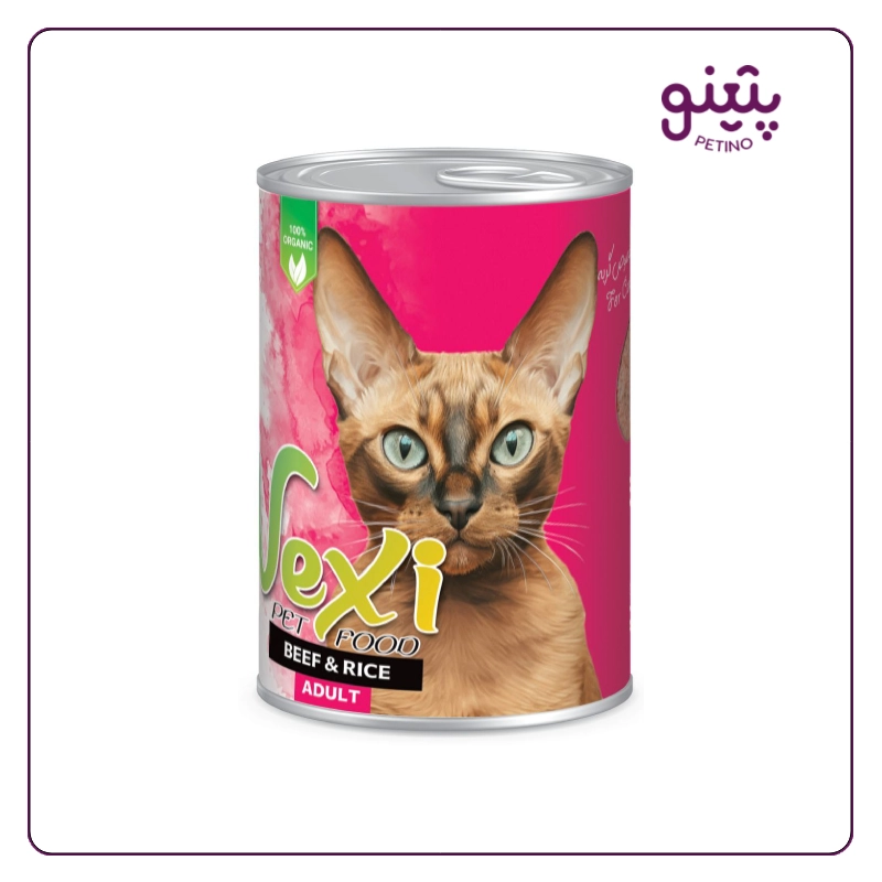 کنسرو گربه وکسی با طعم گوشت و برنج
