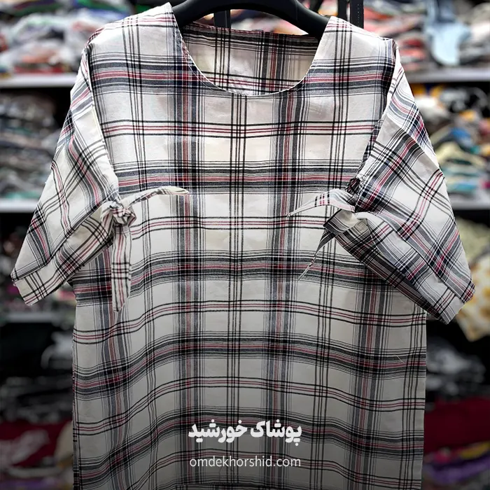 شومیز چهارخونه گره ای