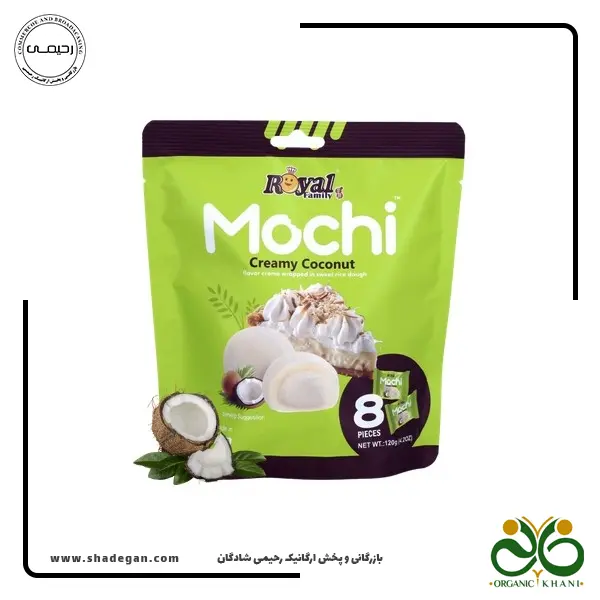 موچی رویال فمیلی با طعم کرم نارگیل بسته 8 عددی