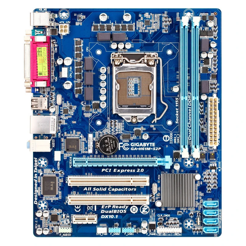 مادربرد گیگابایت GA-H61M-S2P Rev. 2.1 استوک | DDR3 و LGA1155
