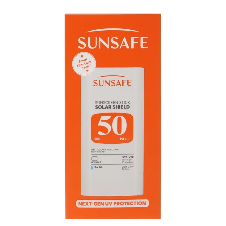 استیک ضد آفتاب بیرنگ صورت و بدن سان سیف SPF50 مدل Solar Shield مناسب برای پوست خشک