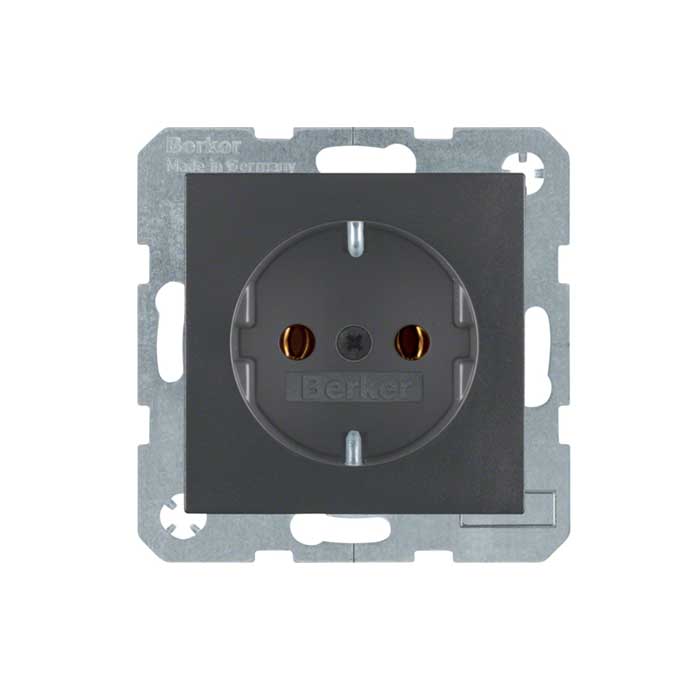 مکانیزم و روبنده پریز برق ارت دار سری B.7/B.3/S.1 مشکی