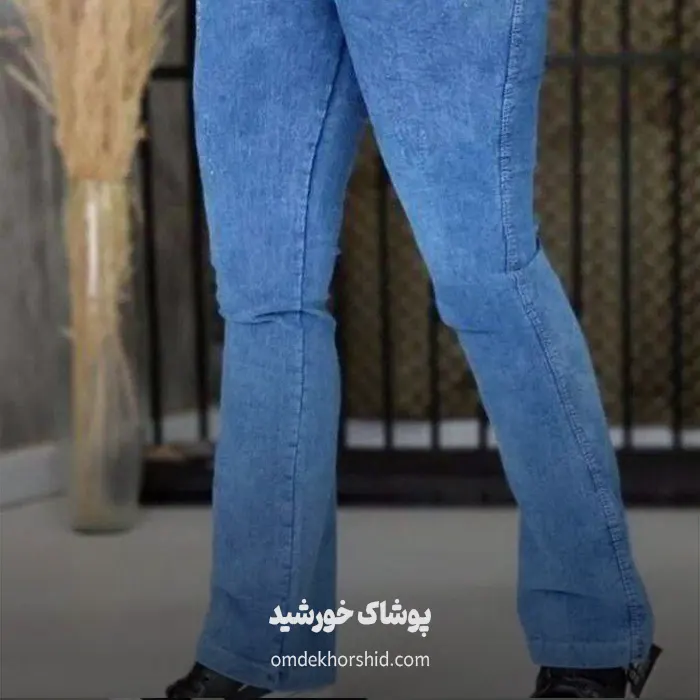 شلوار دم پا گشاد نیل ابی