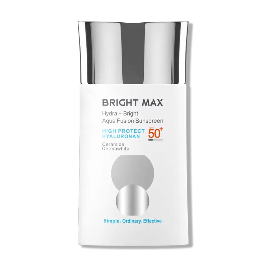 کرم ضدآفتاب بدون رنگ برایت مکس SPF50 مدل آکوا فیوژن ‌مناسب انواع پوست