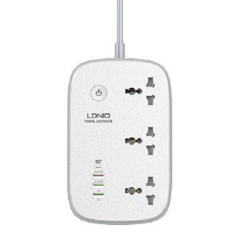 چندراهی برق وشارژر 4 پورت هوشمند الدینیو مدل LDNIO SCW-3451