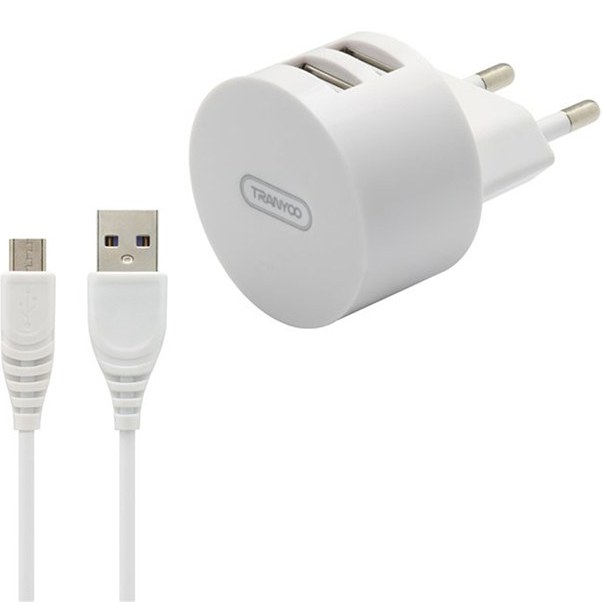 شارژر ترانیو مدل V90 به همراه کابل تبدیل microUSB