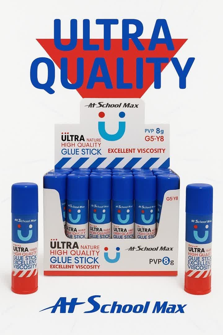 چسب ماتیکی اسکول مکس 8 گرمی عمده بسته 24 عددی (کپی)