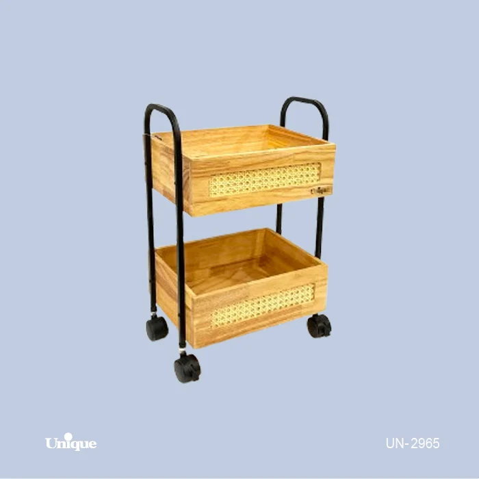 جا پیاز چوب حصیری 2 طبقه یونیک کد UN-2965