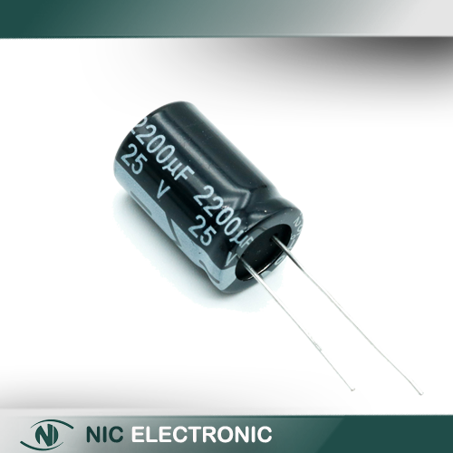 خازن الکترولیتی 2200UF/25V-13X21-105C-BLACK