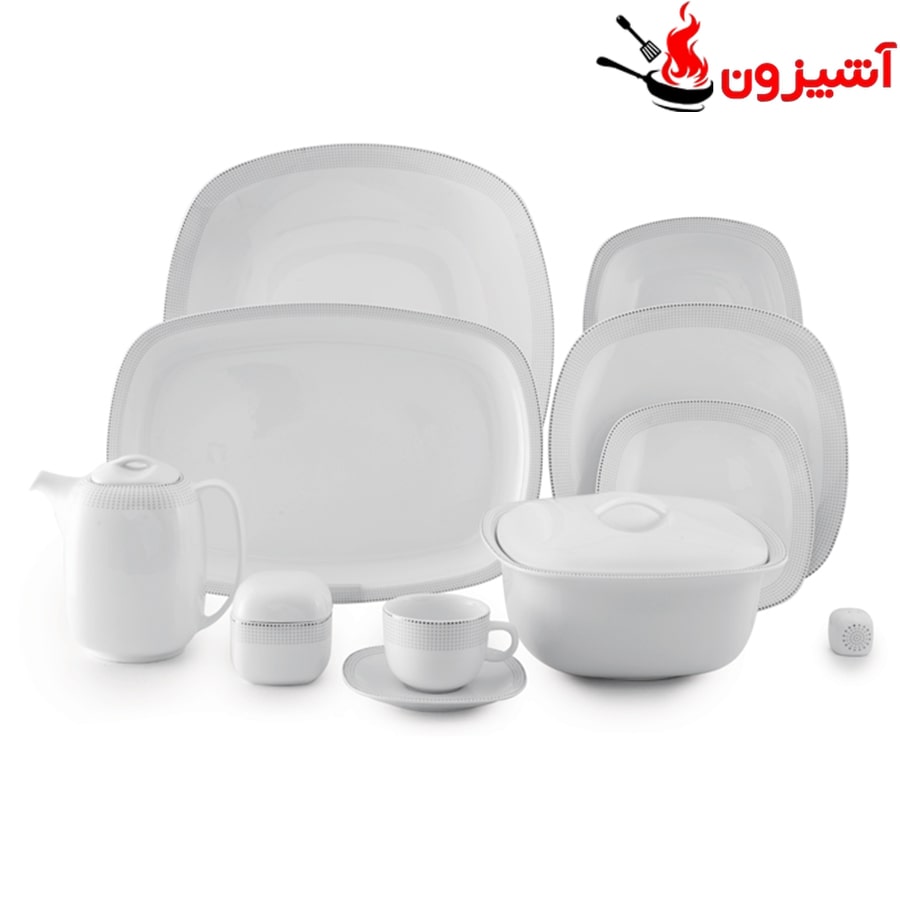 سرویس 98 پارچه 12 نفره طرح لورن پلاتینی
