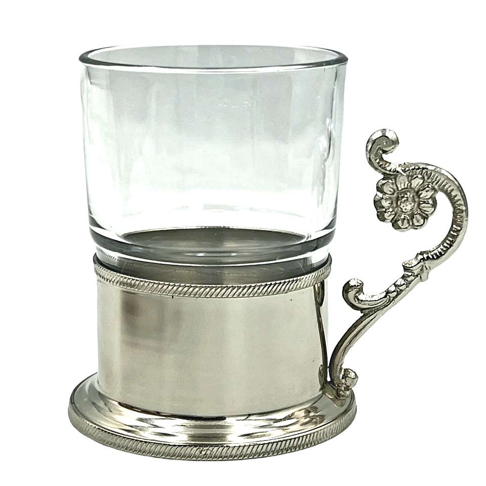 انگاره چای خوری تو پر برنجی روکش نقره