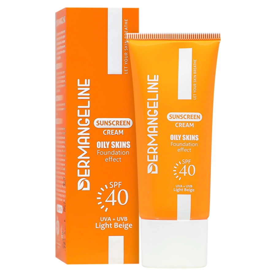 کرم ضد آفتاب بژ روشن SPF40 پوست چرب درم انجلین