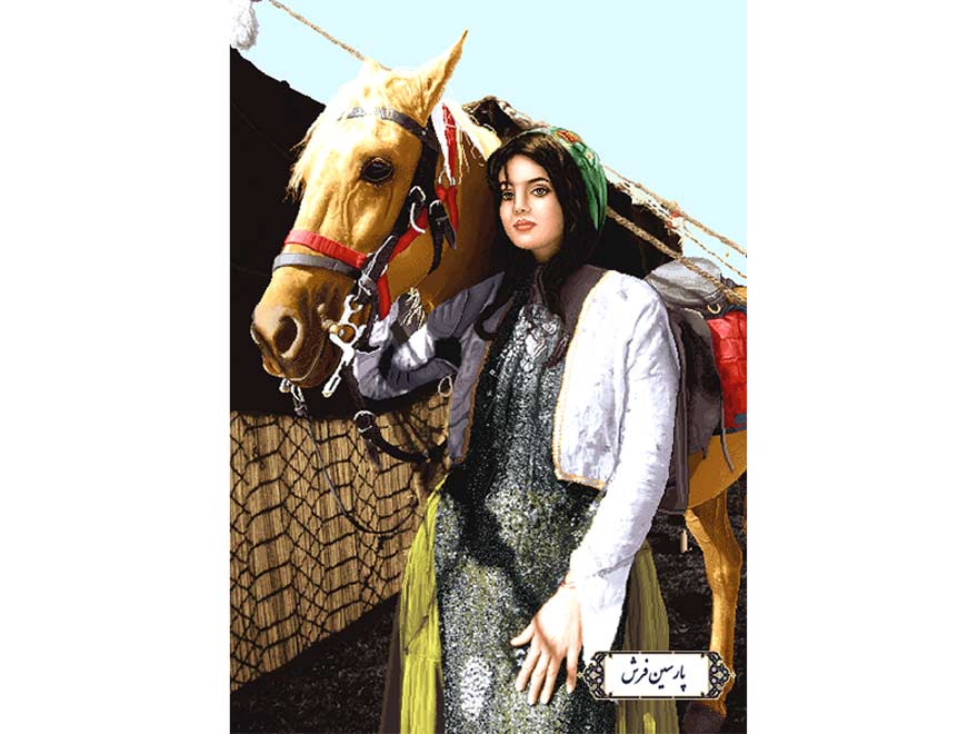 نخ و نقشه تابلو فرش تبریز طرح دختر ایل - کد NC6380