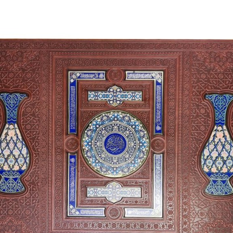 ست قرآن وزیری معطر بدون ترجمه با 2گلدان خاتم نفیس و کادویی