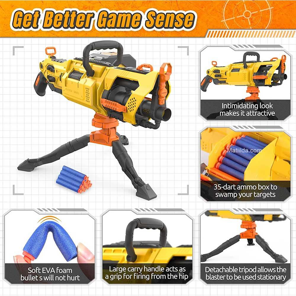 تفنگ اتومات غول‌پیکر Dart Blaster – با سه‌پایه و خشاب ۳۵‌تایی