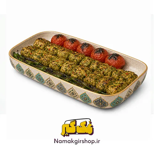 جوجه کباب سیر و سبزیجات