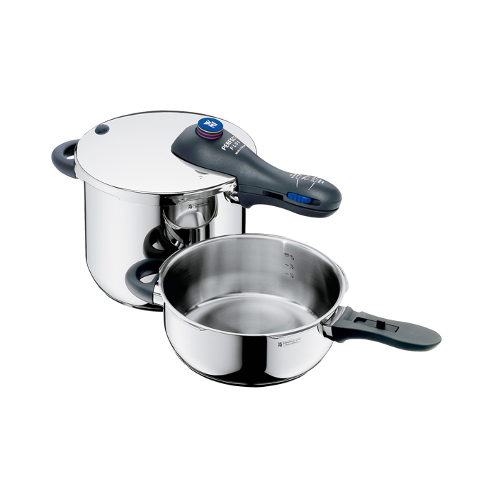 زودپز دو قلو 3 و 6,5 لیتر پرفکت پلاس وی ام اف | WMF Perfect Plus Pressure Cooker 6,5L + 3,0L + Insert