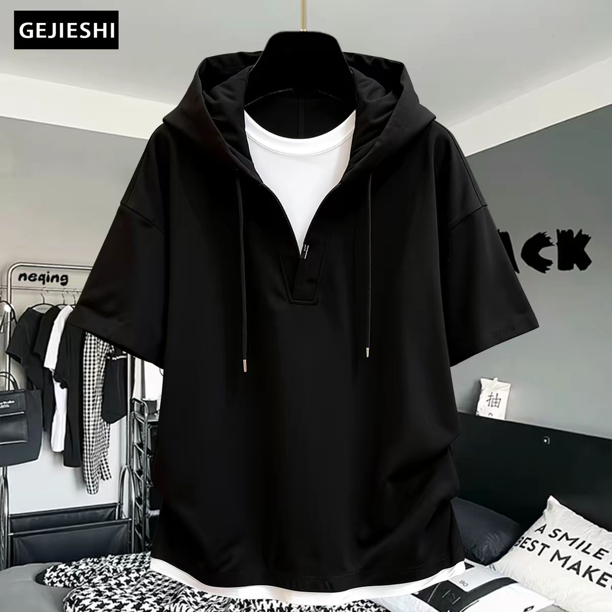 تیشرت کلاهدار پنبه