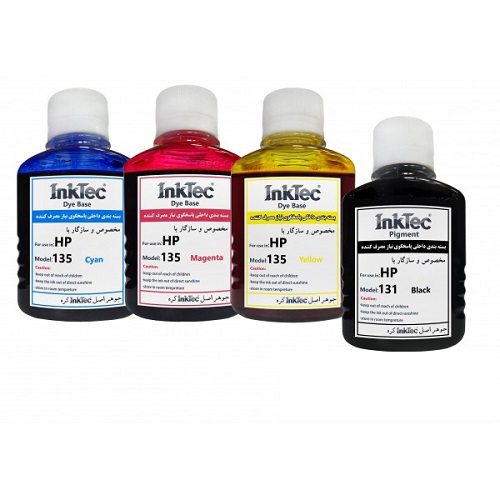 جوهر 100 میل اینکتک داخلی 131,135 سری کامل اچ پی Inktec 100ml ink HP 135,131