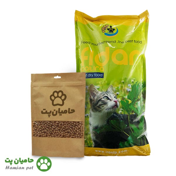 غذای خشک بچه گربه فیدار فله در بسته بندی زیپ کیپ