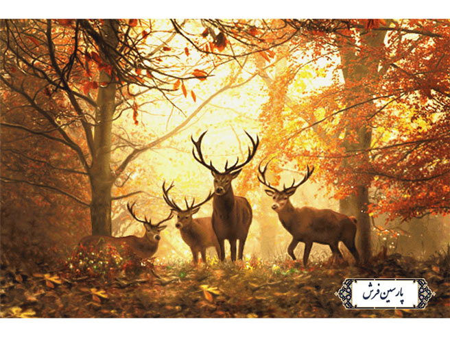 نخ و نقشه تابلو فرش طرح گله گوزن - کد NH3533