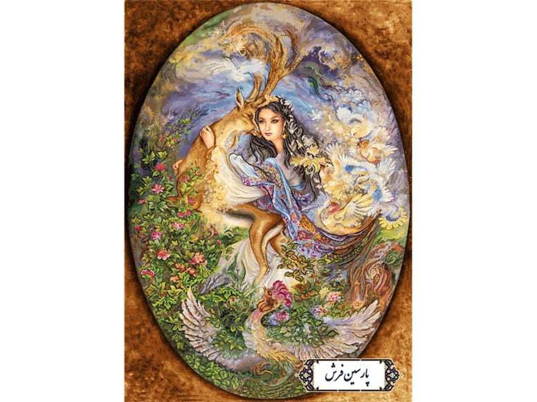 نخ و نقشه تابلو فرش مینیاتور استاد فرشچیان - کد NM5636