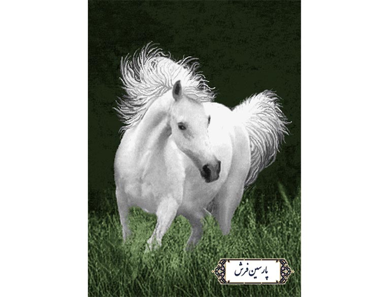نخ و نقشه تابلو فرش طرح اسب سفید - کد NH3594